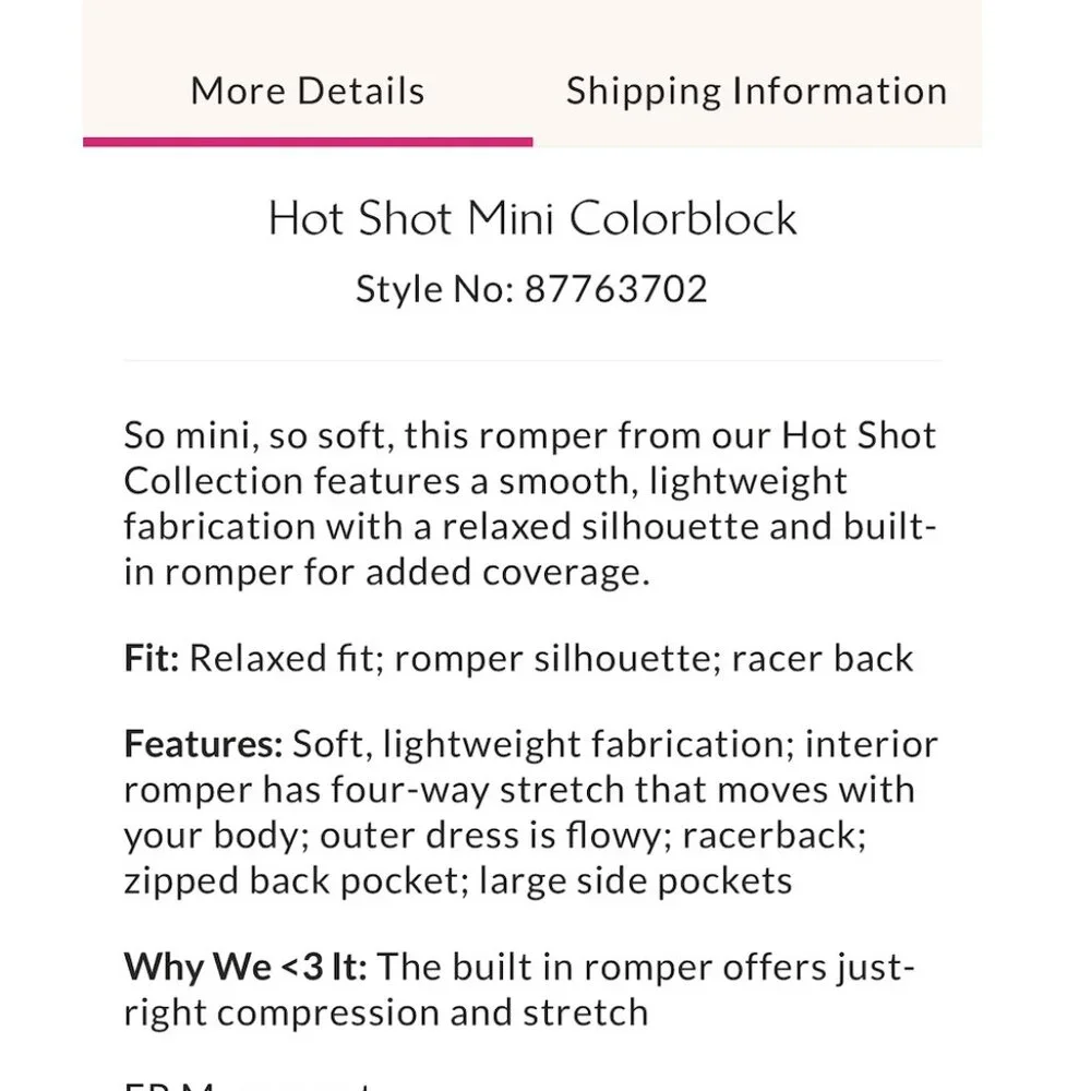 Free People Hot Shot Mini Dress ❤️ Flame Pink Combo Colorblock - NWT